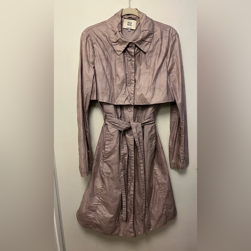Noa Noa Trench Coat Water Resistant Coated Cotton Size XL